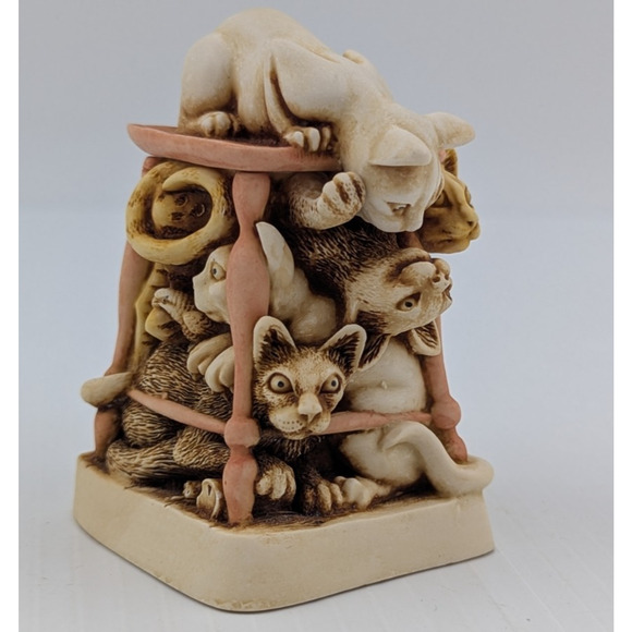 Harmony Kingdom Treasure Jest Trinket Box Tony's Tabbies Cat Pile Orange Tabby - Picture 2 of 13